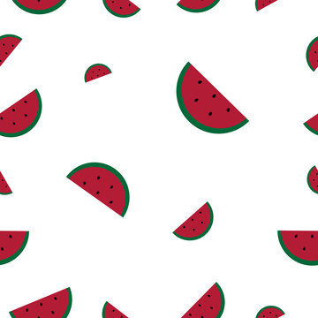 Seamless pattern with watermelon slices vector illustration