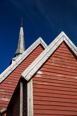 Traditional norwegian wooden church near Kristiansund.