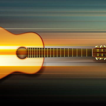 abstract background with acoustic guitar