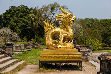 Dragon statue, Imperial Citadel (Imperial City), Hue, Vietnam