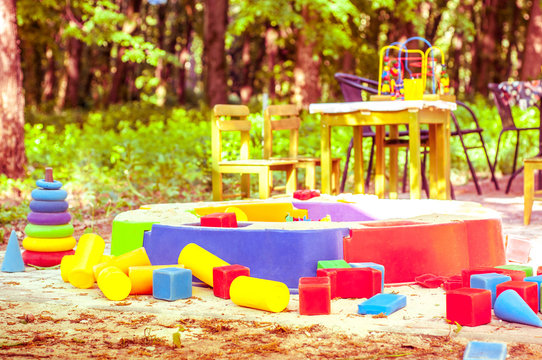 Playground in a cafe in the park