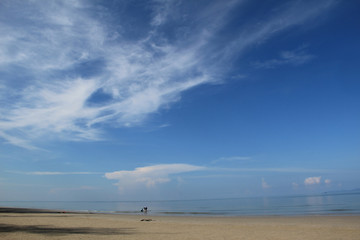 Fototapeta na wymiar THAILAND - April 30, 2017 : Landscape of beach and sea with blue sky at Ban Chuen Beach ,Trat