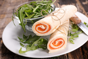 sandwich wrap and salad