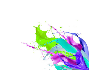 Obraz premium Shot of color paint splash, isolated on white background