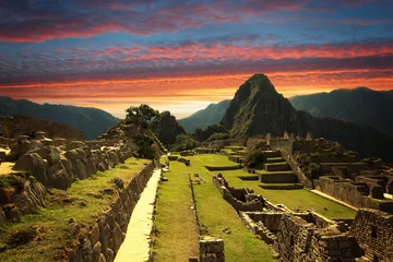 Crédence de cuisine en verre imprimé Machu Picchu La cité inca du Machu Picchu