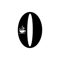 Pictogram logo coffee icon. Black icon on white background.