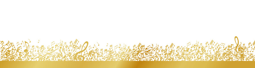 Fototapeta premium golden sheet music frame