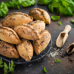 pasties with meat and vegetables