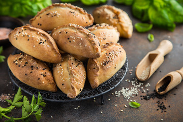pasties with meat and vegetables