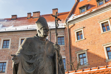 Statue of Pope John Paul II. Wawel, Krakow, Poland. © Panama