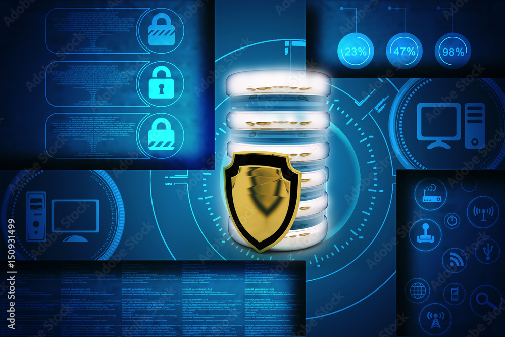 Poster 2d rendering database storage data base with protected shield