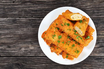 Crispy Chicken cheese breaded tortilla roll-ups