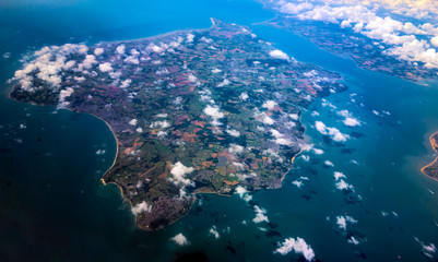 Plakat isle of wight island from above