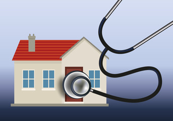 Maison - habitation - diagnostic - st&eacute;thoscope - isolation - consommation