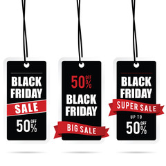 Obraz na płótnie Canvas black friday big sale tag set in color illustration