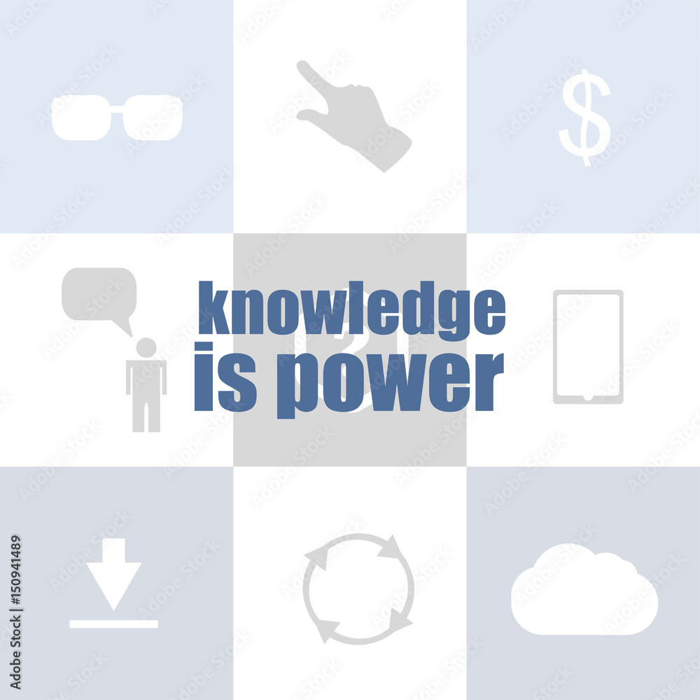 Poster education and learn concept. text knowledge is power . infographic of technology or education proces