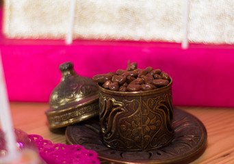 Chocolate balls in a rustic bowl.