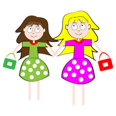 Funny girl isolated on white background