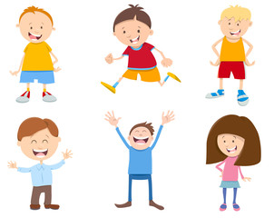 cute cartoon children set