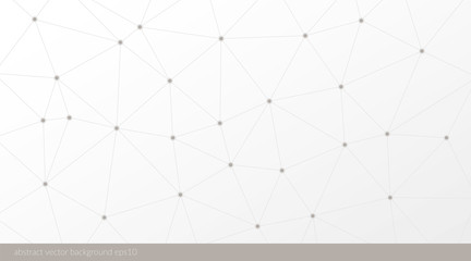 Abstract vector triangle background. Modern grey and white poly network pattern
