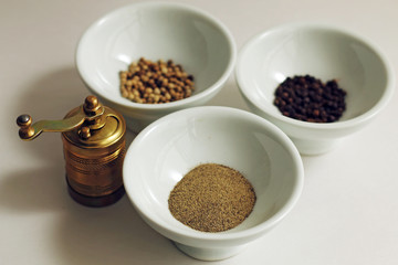 Bowls with different peppers