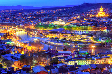 Tbilisi city, Georgia, at night