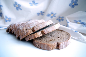 Bread on table. Daily products.