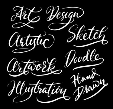 Illustration and artwork hand written typography. Good use for logotype, symbol, cover label, product, brand, poster title or any graphic design you want. Easy to use or change color
 