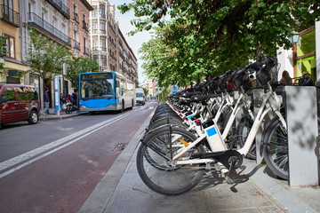 Rental of electric bicycles in city © Sergey Ryzhov