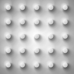 Volume realistic gray embossing texture, depressed circles background, 3d geometric pattern, design vector wallpaper