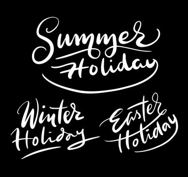 Holiday hand written typography. Good use for logotype, symbol, cover label, product, brand, poster title or any graphic design you want. Easy to use or change color