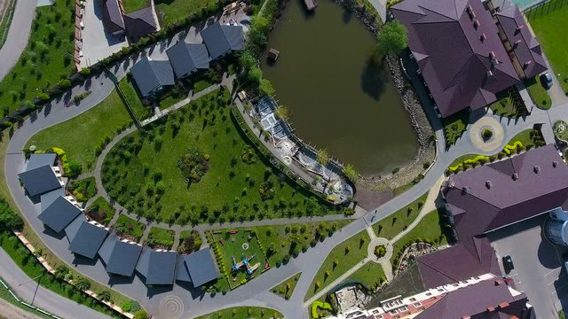 flying over the hotel complex