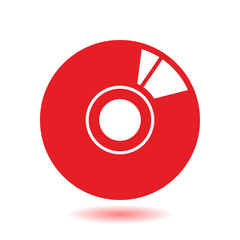 CD or DVD icon. Compact disk simbol. Flat design style.