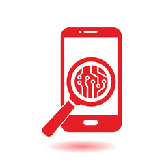 Electronic circuit of technological device. Technology scheme square symbol. 