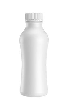 white plastic bottle isolated on white background, 3D rendering