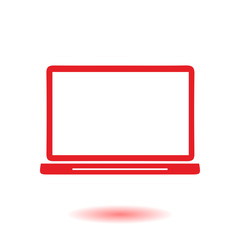 laptop icon. Flat design style. Laptop as a business tool.