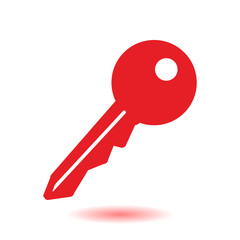 Key icon. Lock symbol. Security sign. Flat design style.