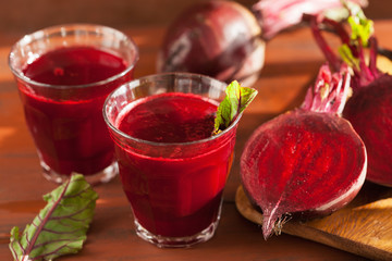 fresh healthy beetroot juice and vegetable