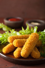 mozzarella cheese sticks with ketchup
