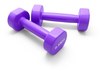 3D rendering Dumbbells for sports isolated on white background