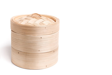 Bamboo steamed on white background.