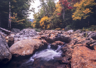 Swift river in Autumn White Mountains, New Hampshire