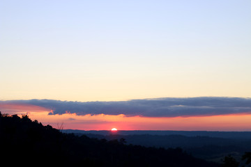 sunset sky over the mountain