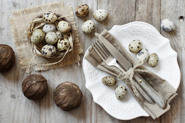 Rustic Easter table setting