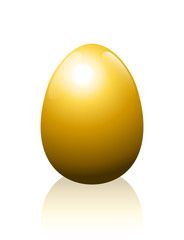 Golden egg - symbol for wealth, luxury, success, fortune or any other profitable business issues - isolated vector illustration on white background.