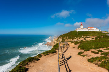 Fototapeta na wymiar Lighthouse in Cabo da Roca Portugal