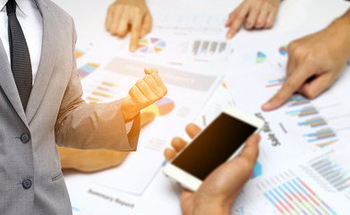 business man with  analyst team work group during discussing financial review