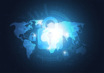 Abstract security digital technology concept background. Vector Illustration