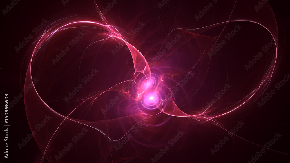 Poster 3d rendering abstract fractal light background