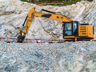 Heavy machine working on construction site, Norway